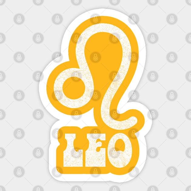 Leo / Retro Zodiac Symbol Faded-Style Design Sticker by CultOfRomance